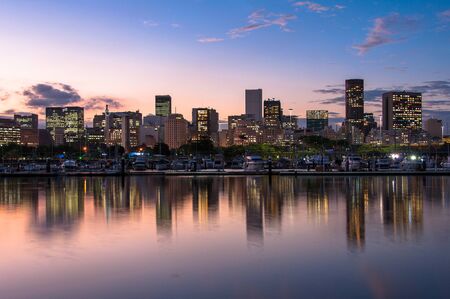 Skyline of Rio de Janeiro City Downtown by Duskの写真素材