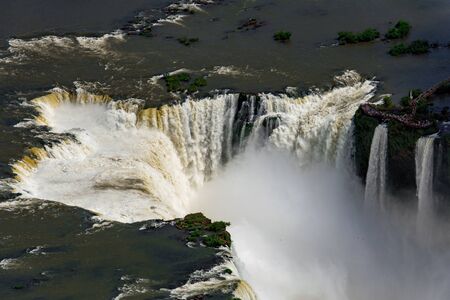 Aerial View of Iguazu Falls, One of the New 7 Wonders of Nature, in Brazil and Argentinaの写真素材
