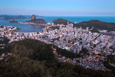 View of Rio de Janeiro City With the Sugarloaf Mountain in the Eveningの写真素材