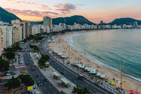 Copacabana Beach Aerial View in Rio de Janeiro, Brazilのeditorial素材