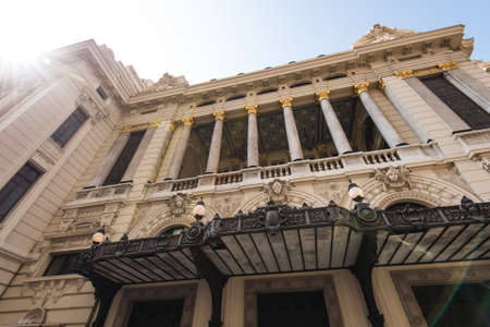 Municipal Theater building in city downtown. Built in the beginning of 20th century, considered one of the most beautiful and important theaters in the countryのeditorial素材