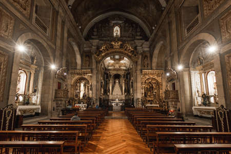 Interior of Congregates Church of Saint Anthony in Porto, Portugalのeditorial素材