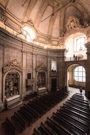 Interior of the Church of Clerics in Porto, Portugalのeditorial素材