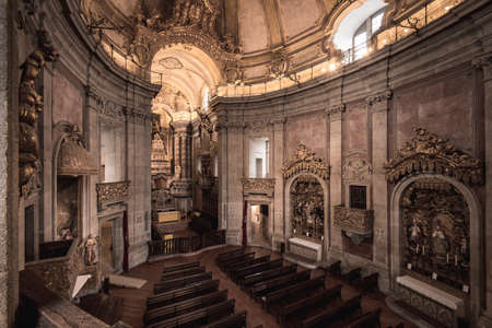 Interior of the Church of Clerics in Porto, Portugalのeditorial素材