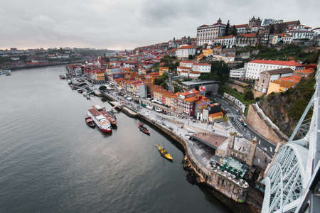 View to Porto Historical Center From the Dom Luis I Bridgeのeditorial素材