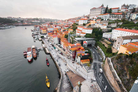 View to Porto Historical Center From the Dom Luis I Bridgeのeditorial素材