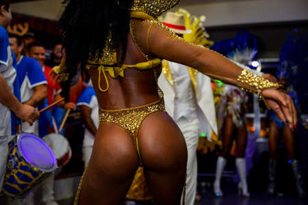 Attractive Body of Samba Dancer in Brazilian Carnival Partyのeditorial素材