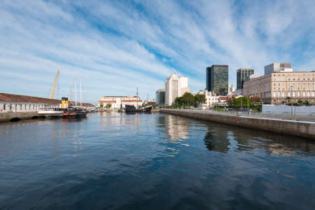 Rio de Janeiro Downtown Reflected in Water at City Pierのeditorial素材