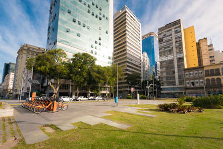 Small Square in Rio de Janeiro City Downtown With Buildings Aroundのeditorial素材