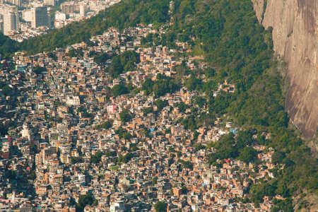 Aerial View of Favela Rocinha in Rio de Janeiro, Which Has 100,000 Inhabintants and is the Largest in Brazilの写真素材