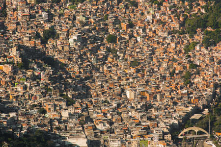 Aerial View of Favela Rocinha in Rio de Janeiro, Which Has 100,000 Inhabintants and is the Largest in Brazilの写真素材