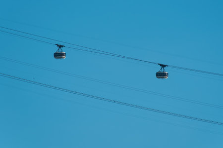 Two Cable Cars of the Sugarloaf Mountain in Rio de Janeiro, Brazil