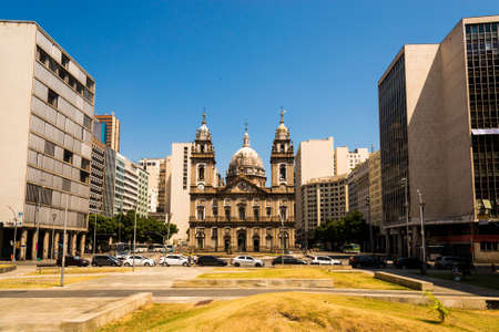 Candelaria Church in downtown in Rio de Janeiro, Brazilの写真素材