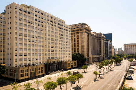 Empty Presidente Antonio Carlos Avenue in Rio de Janeiro City Downtownの写真素材
