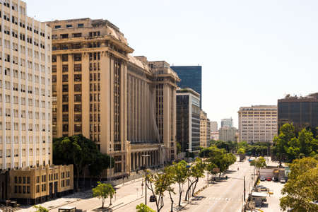 Empty Presidente Antonio Carlos Avenue in Rio de Janeiro City Downtownの写真素材