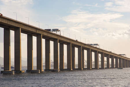 Rio - Niteroi Bridge Crossing the Guanabara Bay and Connecting Rio de Janeiro and Niteroiの写真素材