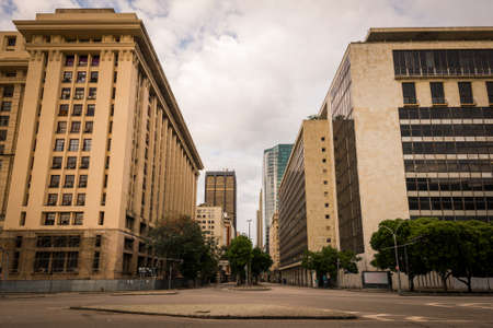 Rio de Janeiro, Brazil - October 26, 2021: Empty Almirante Barroso avenue in city downtown.のeditorial素材