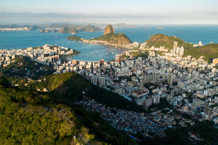 Botafogo Neighborhood Aerial View With the Sugarloaf Mountain View, Rio de Janeiroの写真素材