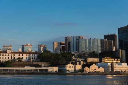 Rio de Janeiro Downtown Skyline With Benedictine Monastery in Frontの写真素材