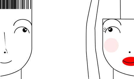 stylized couple with copy spaceの写真素材