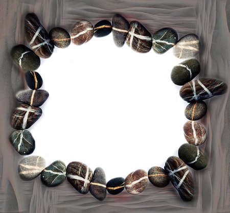 stone circle on sandの写真素材