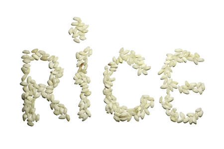 word rice written with..riceの写真素材