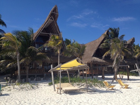 Photo of a nice hotel in Tulum Mexico. の素材