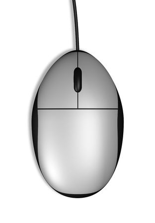 3D computer mouse isolated on whiteの写真素材