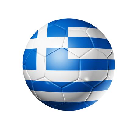 3D soccer ball with Greece team flag, world football cup 2010. の写真素材