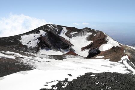 volcano mount Etna crater in Sicily, Italyの写真素材