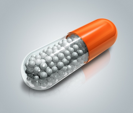 3D transparent capsule pillの写真素材