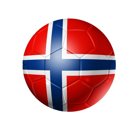3D soccer ball with Norway team flagの写真素材
