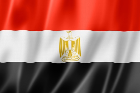 Egypt flag, three dimensional render, satin textureの写真素材