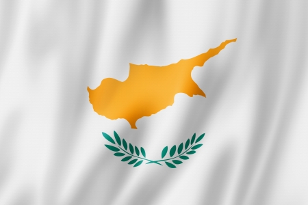 Cyprus flag, three dimensional render, satin textureの写真素材