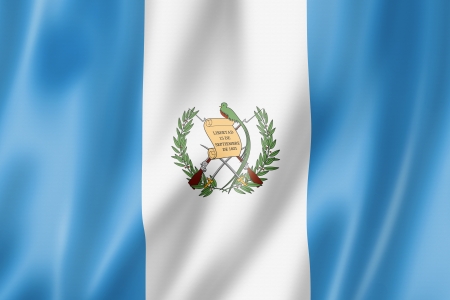 Guatemala flag, three dimensional render, satin textureの写真素材