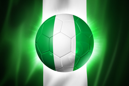 3D soccer ball with Nigeria team flagの写真素材