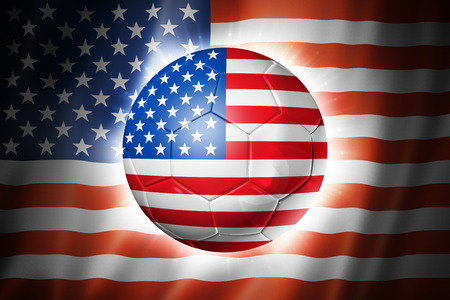 3D soccer ball with USA team flag, world football cup Brazil 2014の写真素材