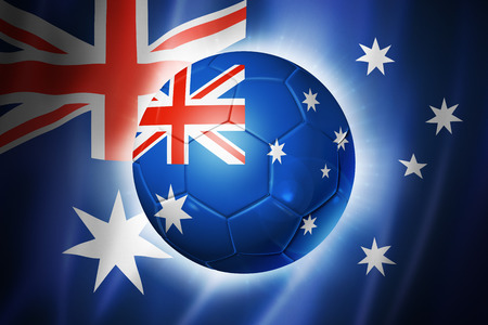 3D soccer ball with Australia team flag, world football cup Brazil 2014の写真素材