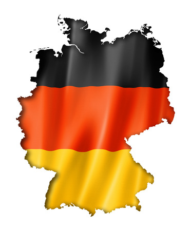 Germany flag map, three dimensional render, isolated on whiteの写真素材