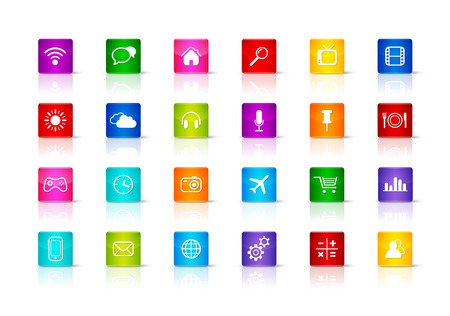 Desktop Icons collection. Isolated on a white backgroundの写真素材