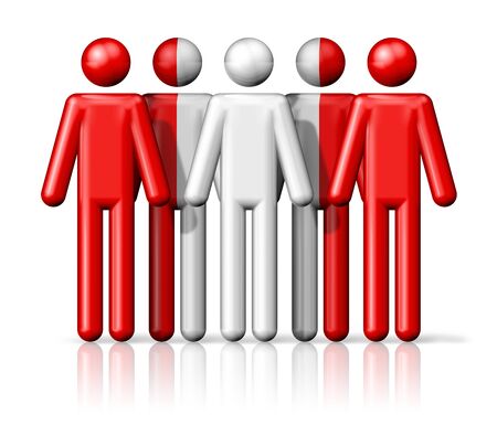Flag of peru on stick figure  national and social community symbol 3D iconの写真素材