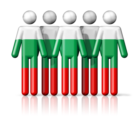 Flag of Bulgaria on stick figure - national and social community symbol 3D iconの写真素材