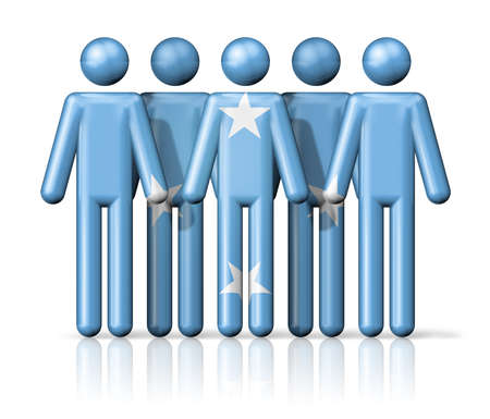 Flag of Micronesia on stick figure - national and social community symbol 3D iconの写真素材