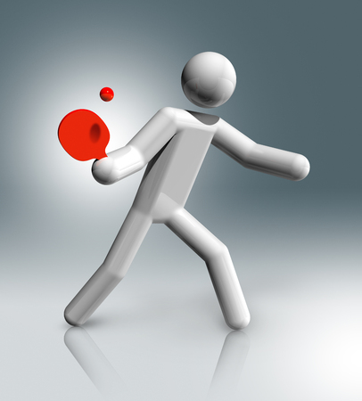 three dimensional table tennis symbolの写真素材