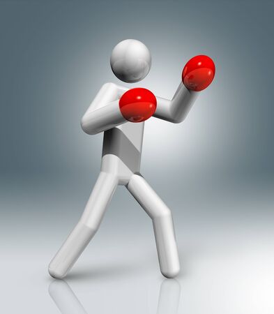 three dimensional boxing symbolの写真素材