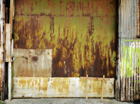 old industrial garage door, background wallpaperの写真素材