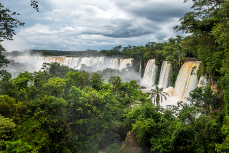 iguazu falls national park. tropical waterfalls and rainforest landscapeの写真素材
