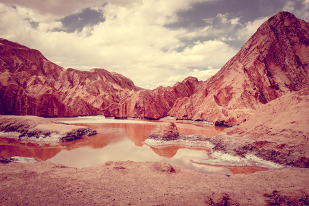 Valle de la muerte landscape in San Pedro de Atacama, Chileの写真素材