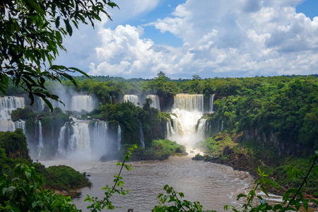 iguazu falls national park. tropical waterfalls and rainforest landscapeの写真素材