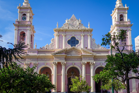 Virgin cathedral, Salta, Argentina. Blue Sky backgroundの写真素材